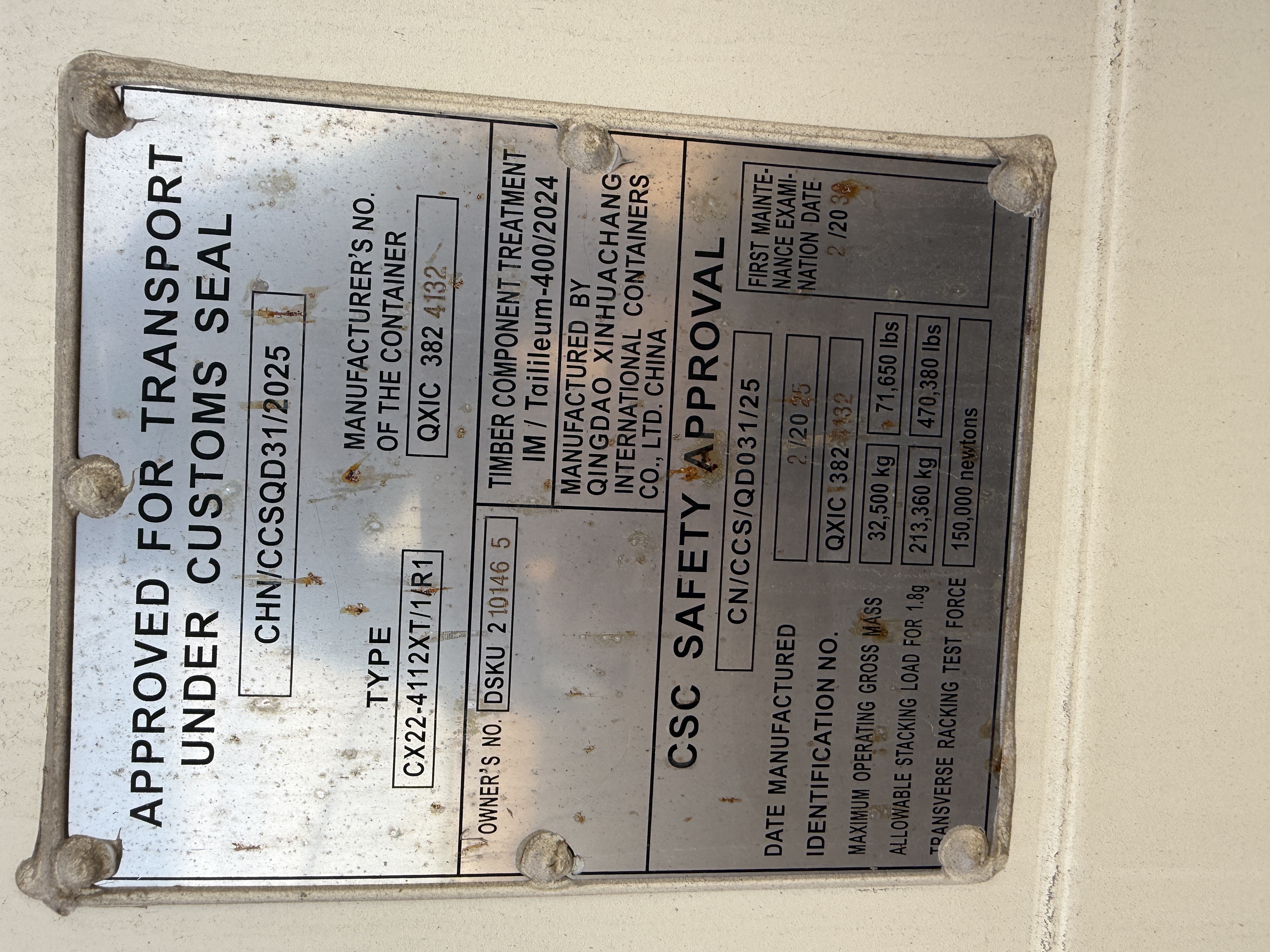 1 Trip 40ft High Cube Container - Tan - 210146