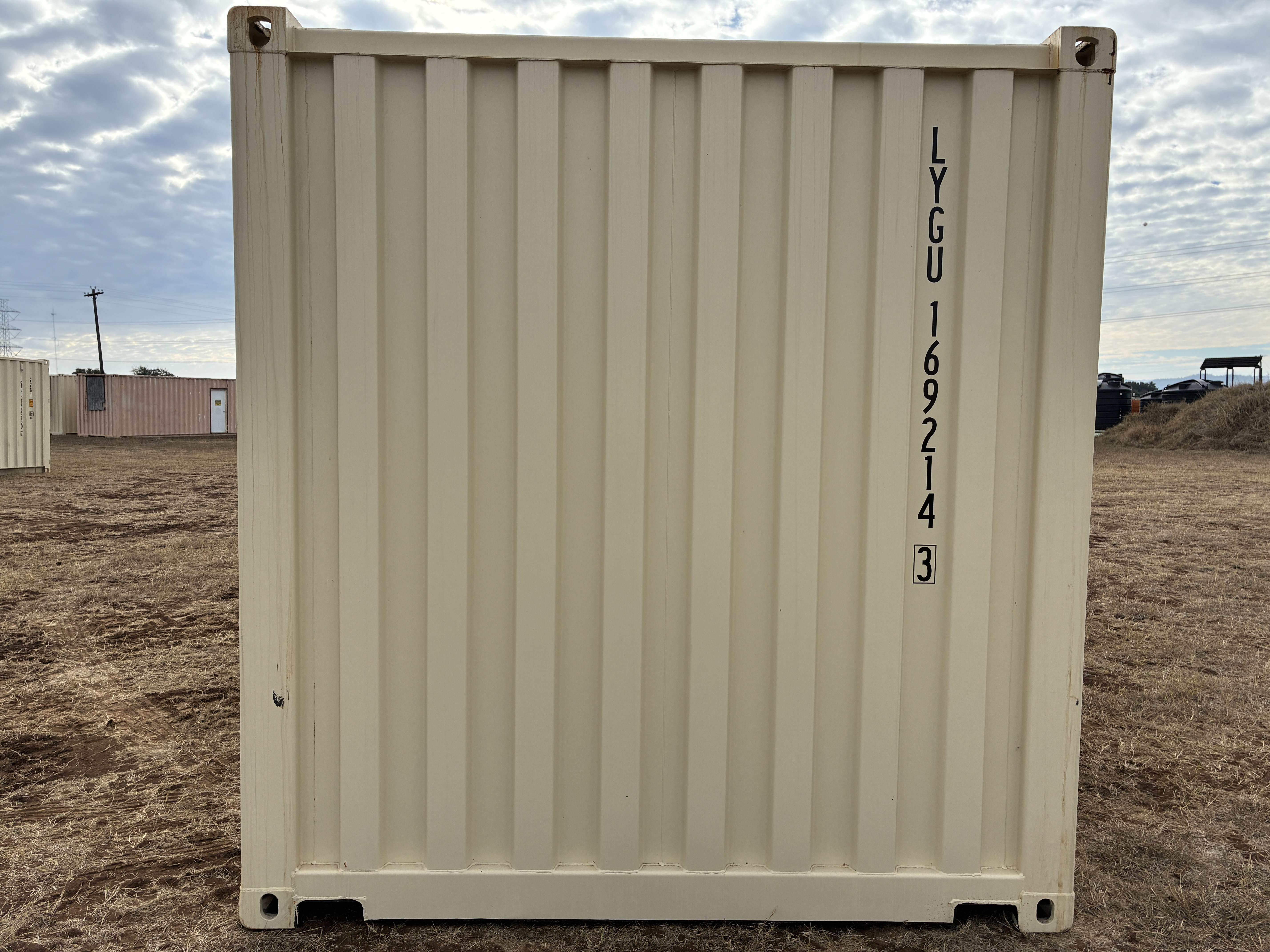 2025 - 20' Container NEW, STANDARD 8'6" TALL, LIGHT IVORY, 2 DOOR, Lock box & STD Handle - 169214