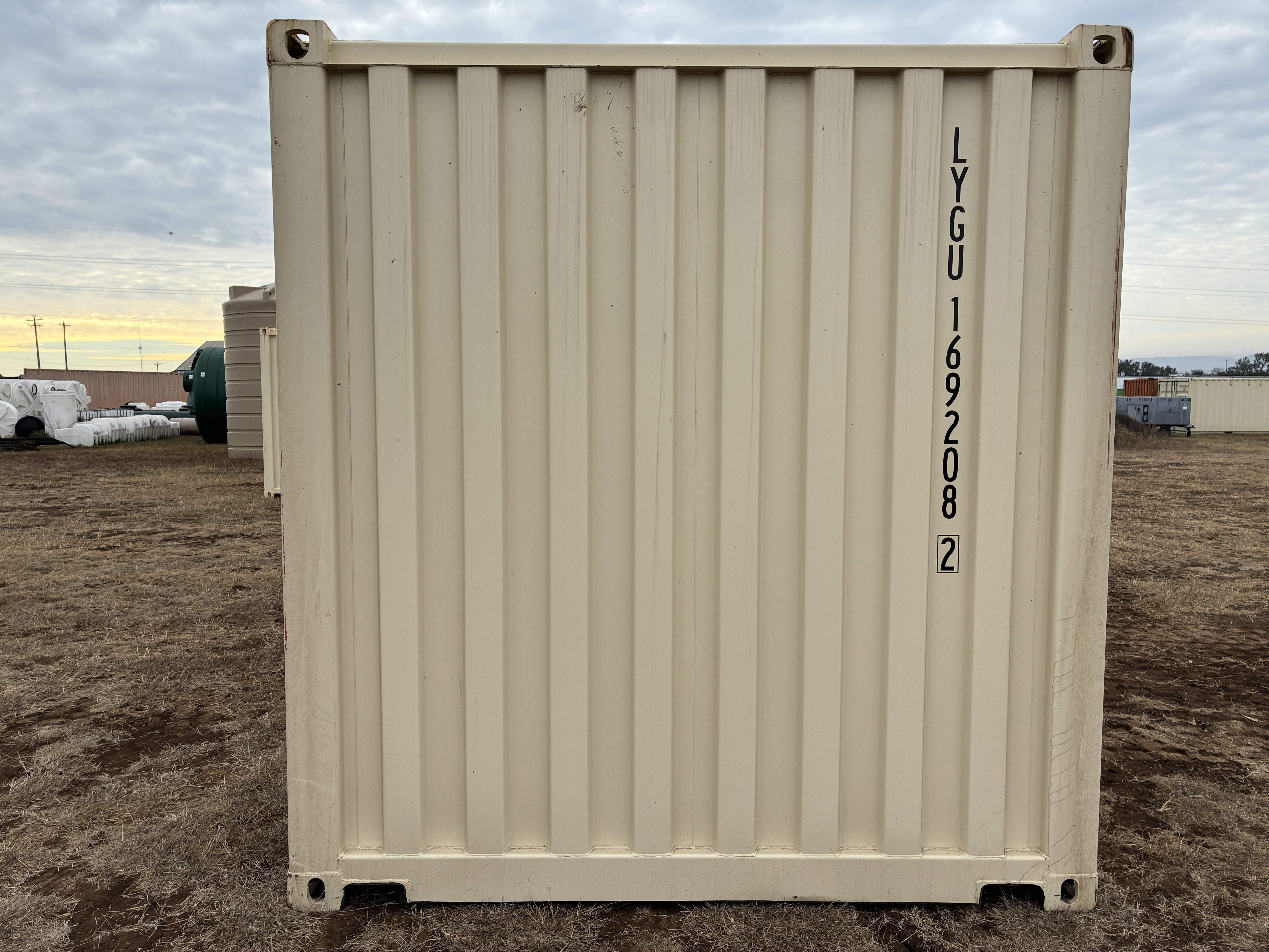 2025 - 20' Container NEW, STANDARD 8'6" TALL, LIGHT IVORY, 2 DOOR, Lock box & STD Handle - 169208