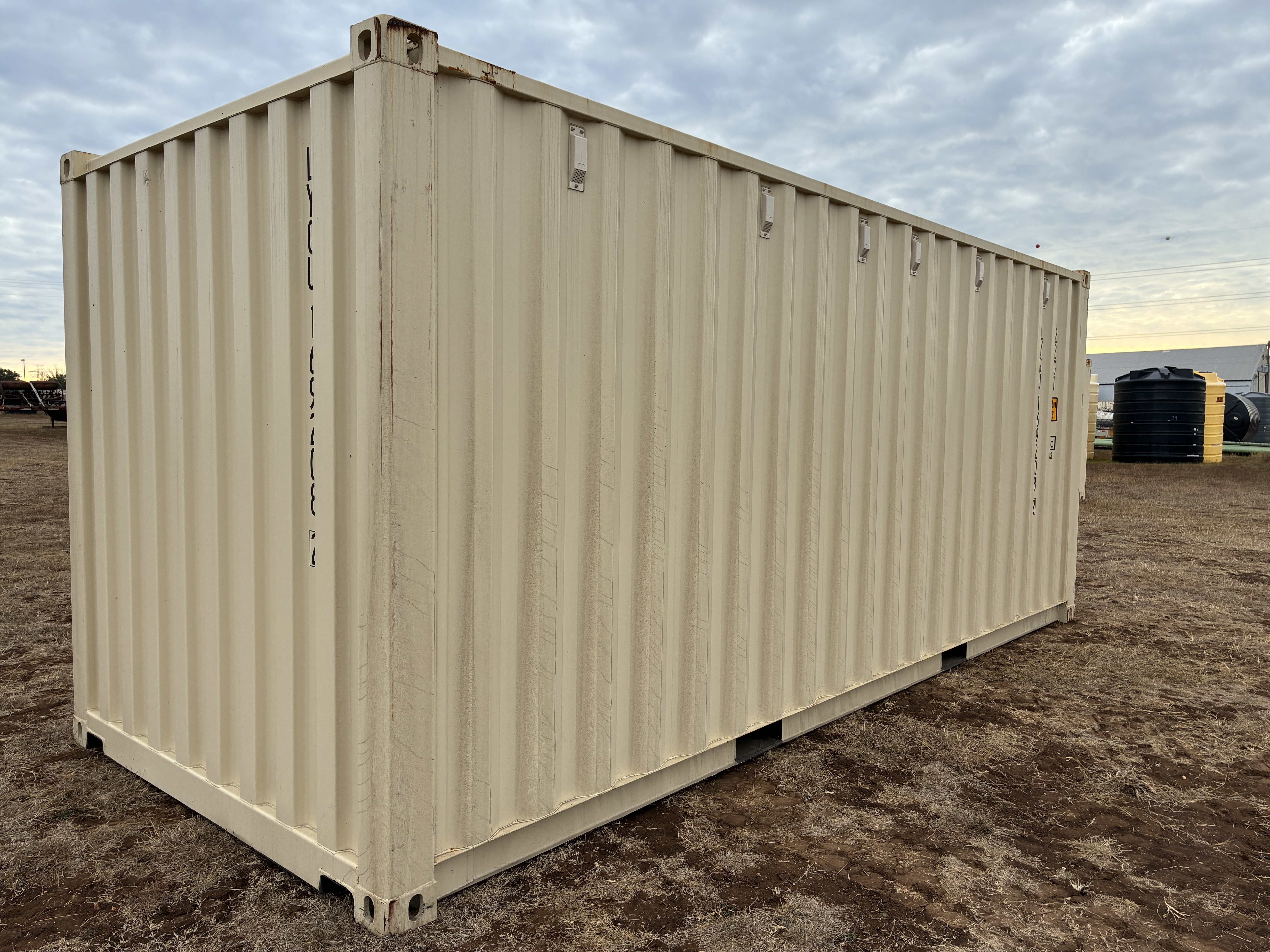 2025 - 20' Container NEW, STANDARD 8'6" TALL, LIGHT IVORY, 2 DOOR, Lock box & STD Handle - 169208