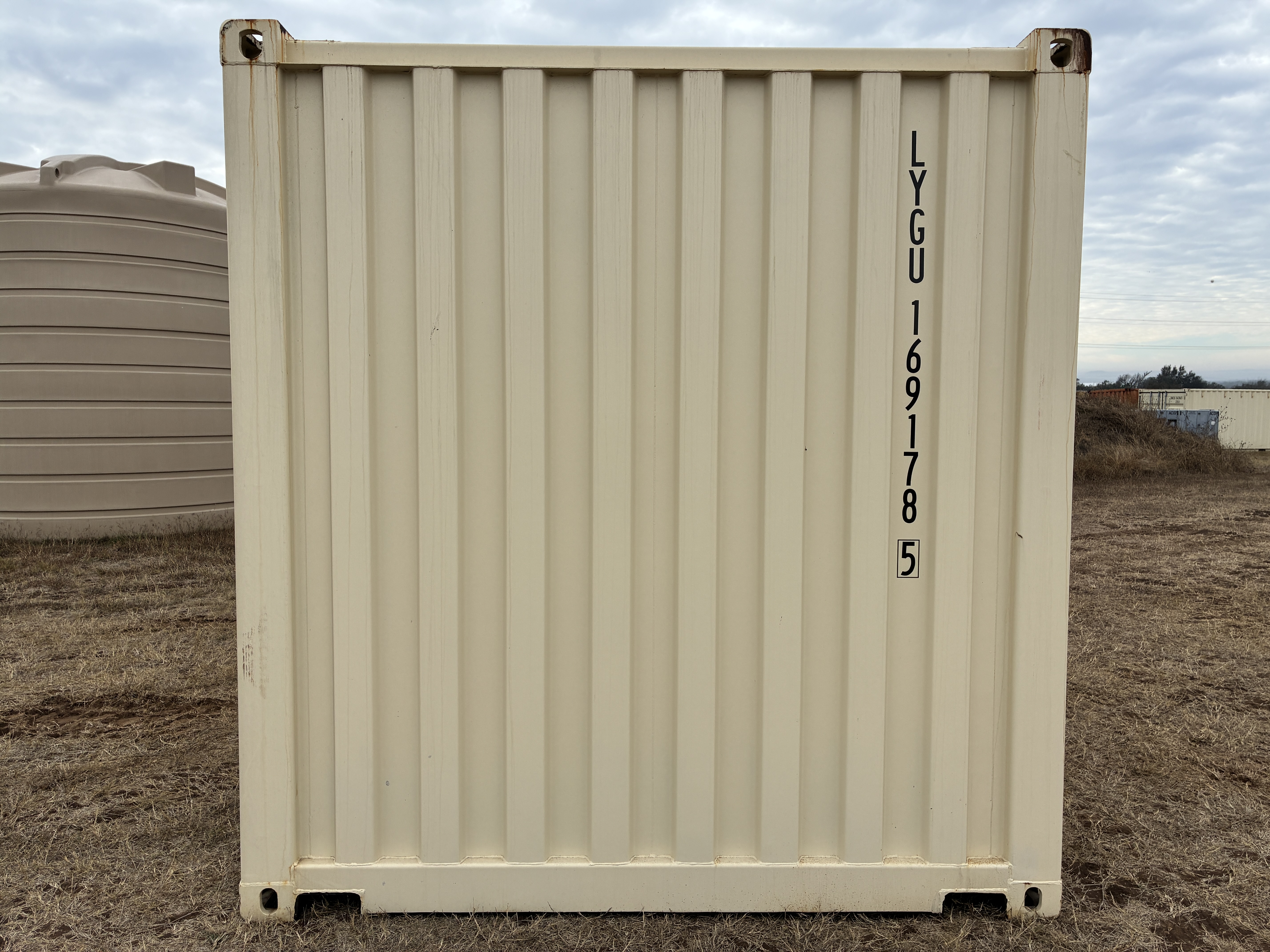 2025 - 20' Container NEW, STANDARD 8'6" TALL, LIGHT IVORY, 2 DOOR, Lock box & STD Handle - 169178