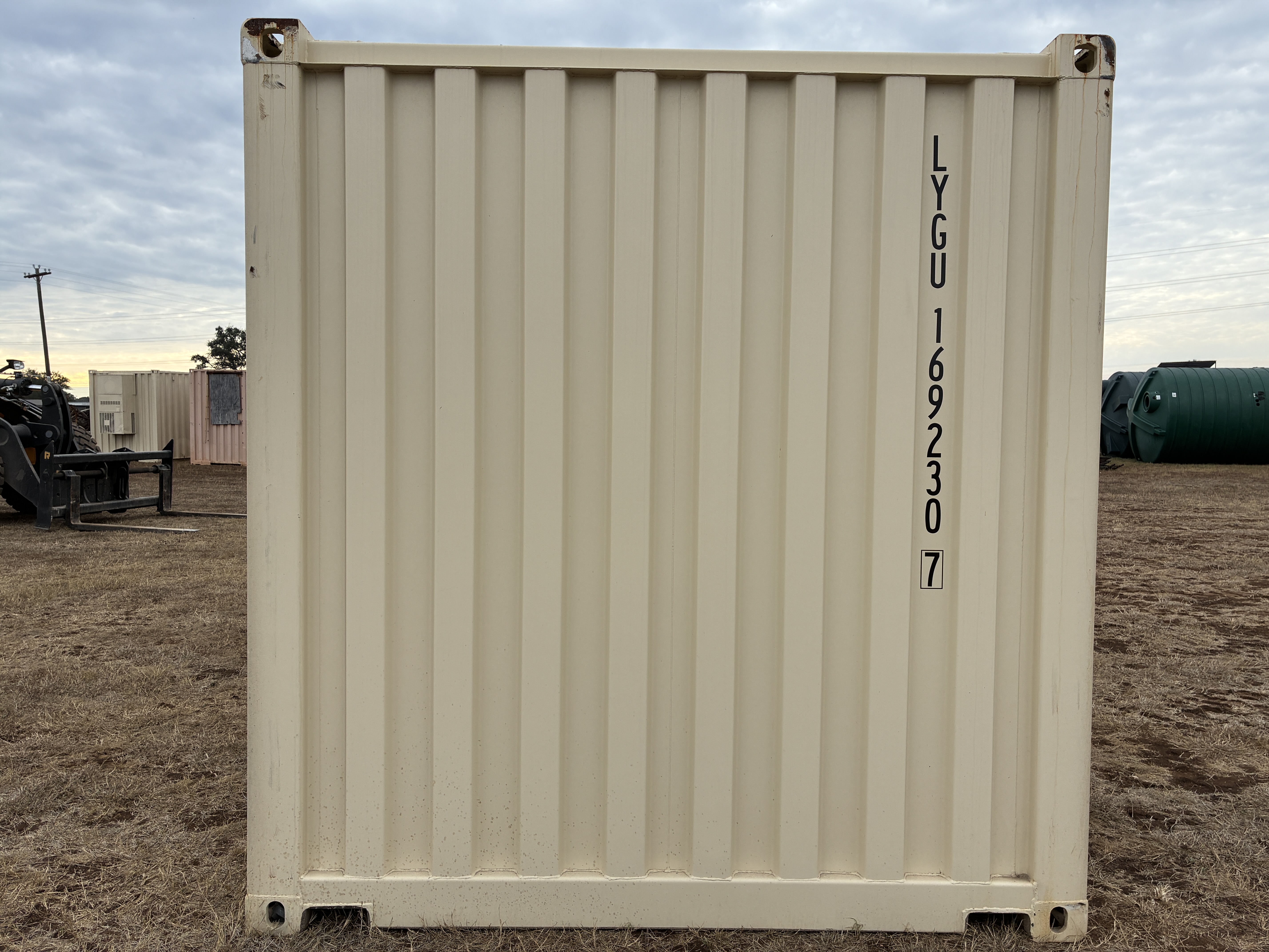 2025 - 20' Container NEW, STANDARD 8'6" TALL, LIGHT IVORY, 2 DOOR, Lock box & STD Handle - 169230
