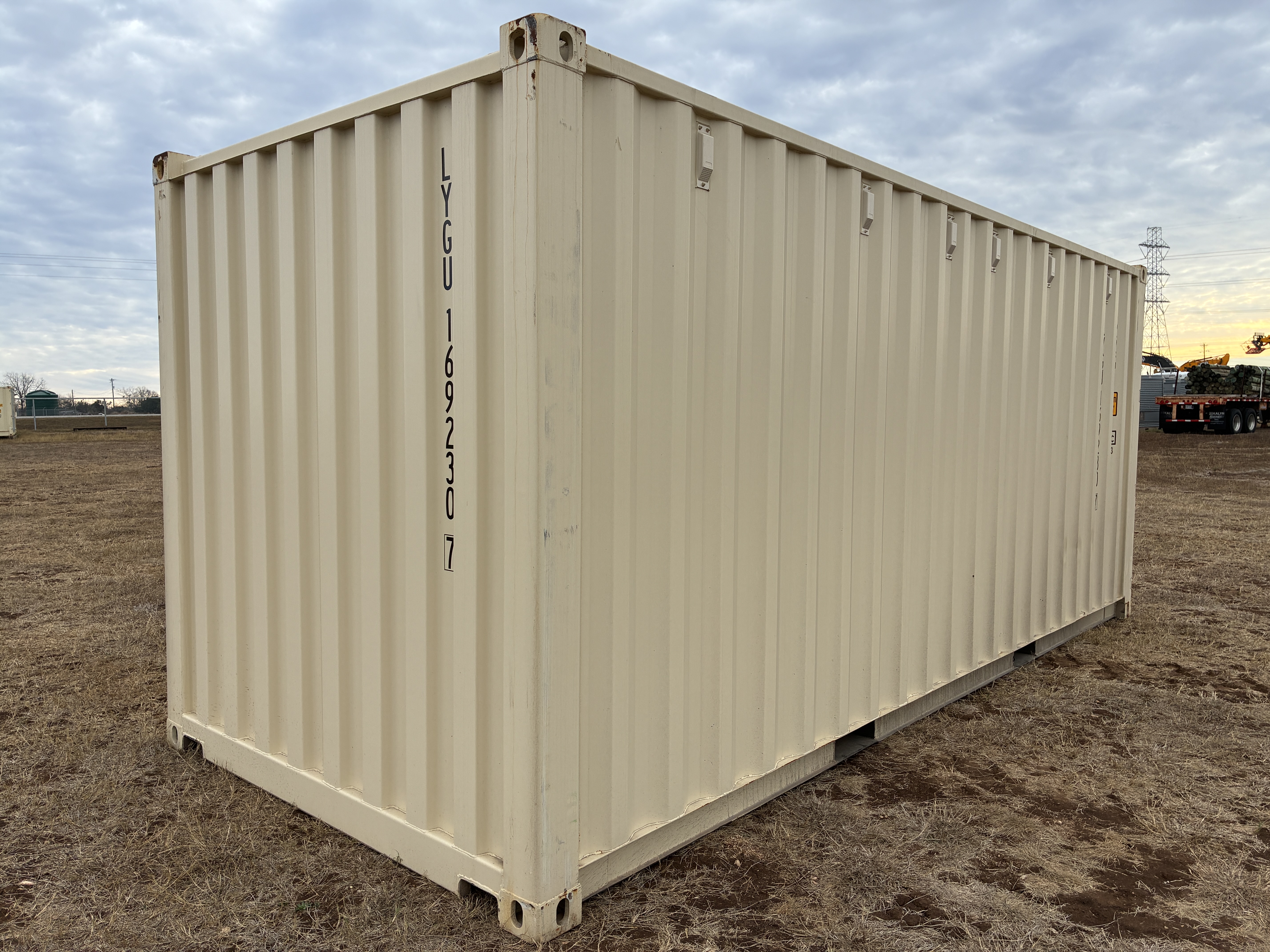 2025 - 20' Container NEW, STANDARD 8'6" TALL, LIGHT IVORY, 2 DOOR, Lock box & STD Handle - 169230