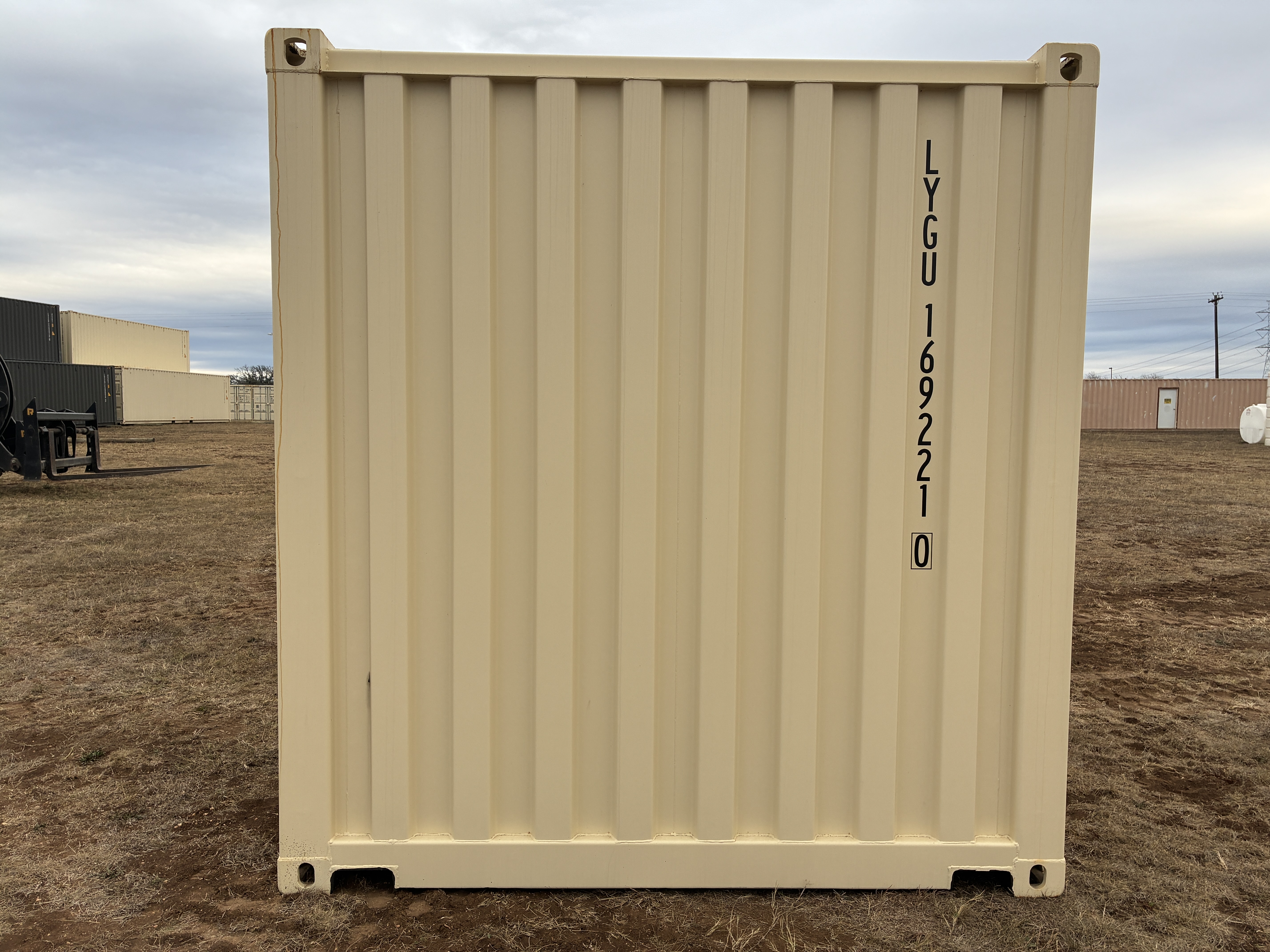 2025 - 20' Container NEW, STANDARD 8'6" TALL, LIGHT IVORY, 2 DOOR, Lock box & STD Handle - 169221