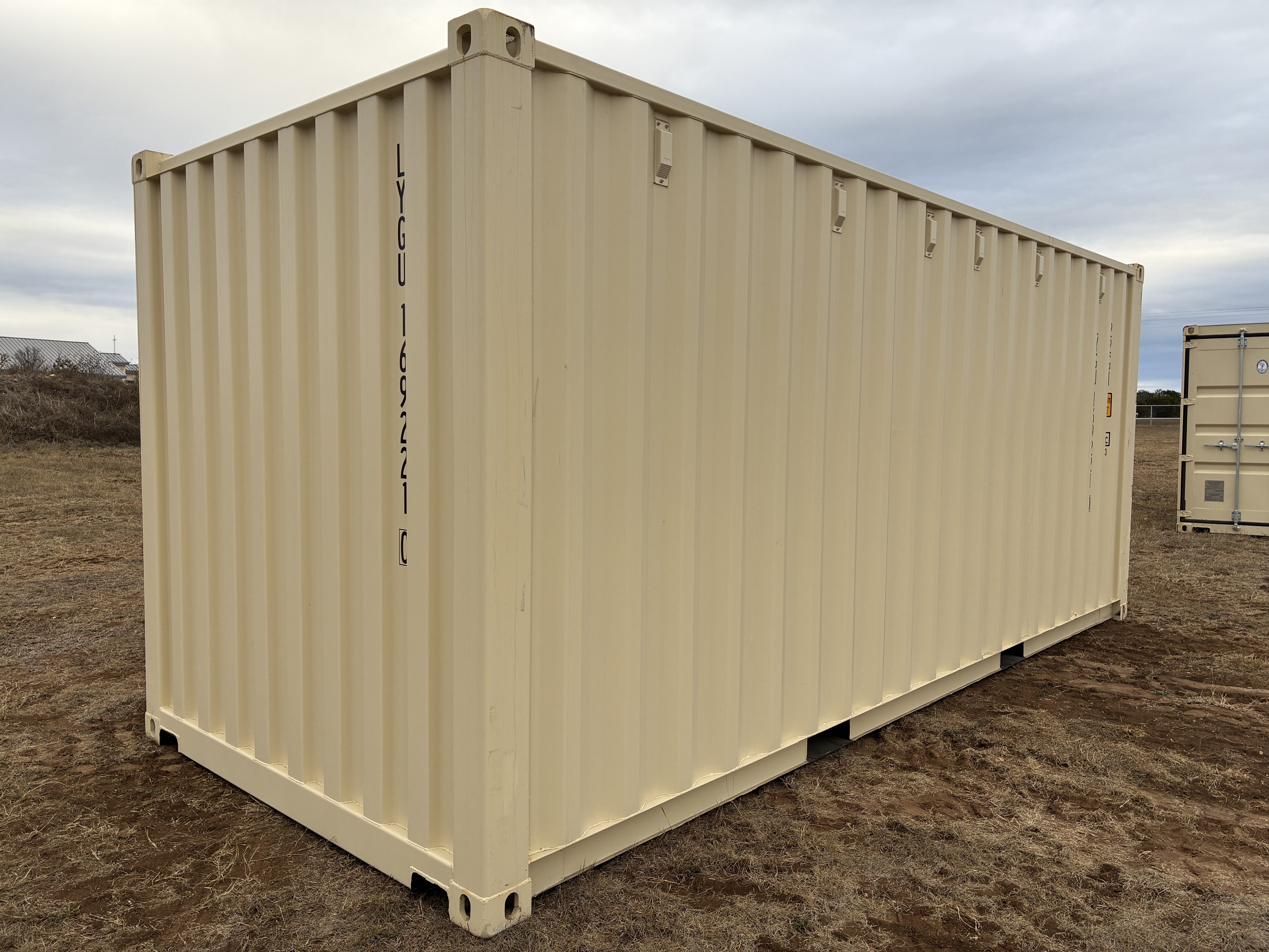 2025 - 20' Container NEW, STANDARD 8'6" TALL, LIGHT IVORY, 2 DOOR, Lock box & STD Handle - 169221
