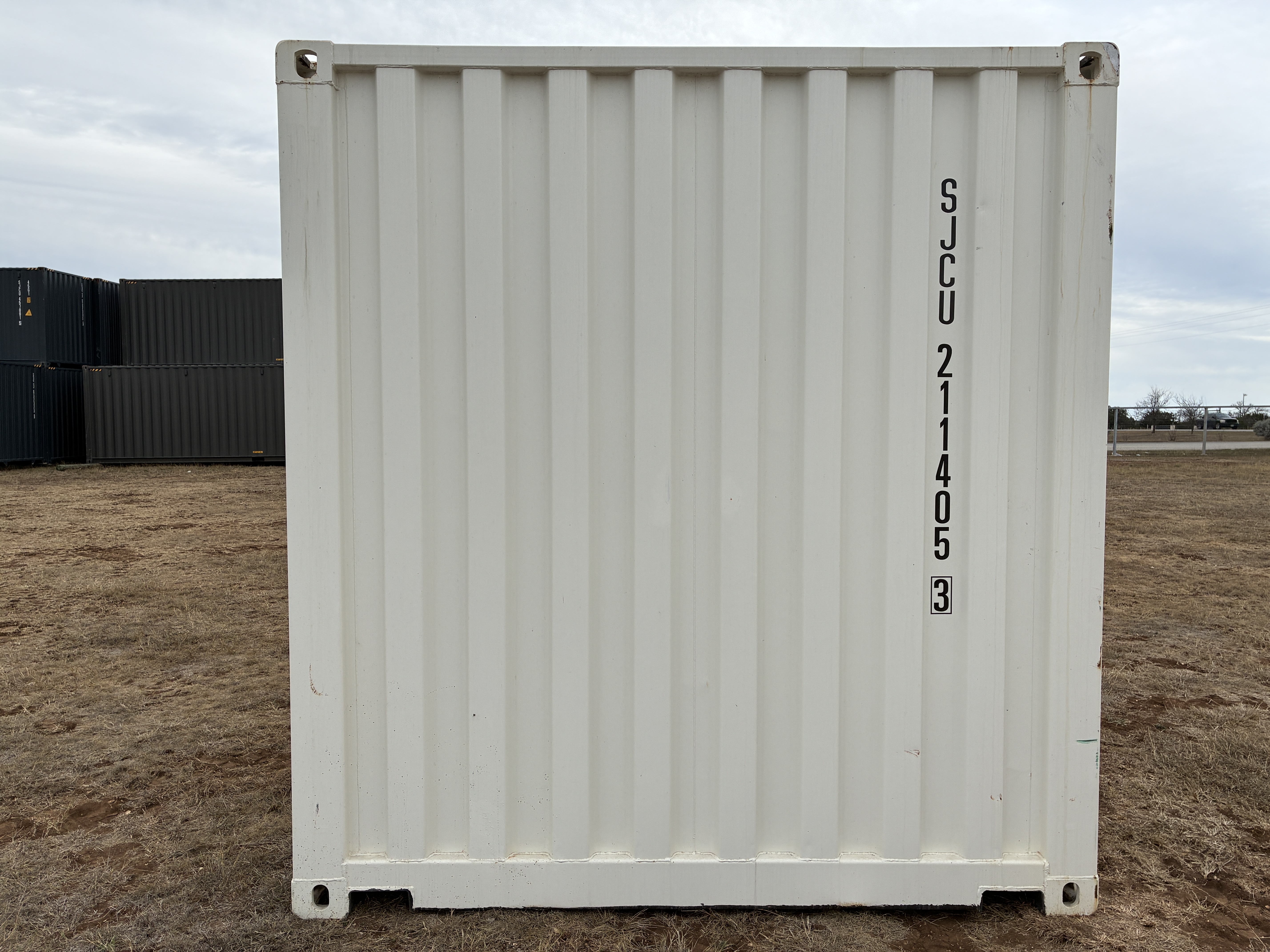 2025 - 20' Container NEW, STANDARD 8'6" TALL, WHITE, 2 DOOR, Lock box & STD Handle -  211405