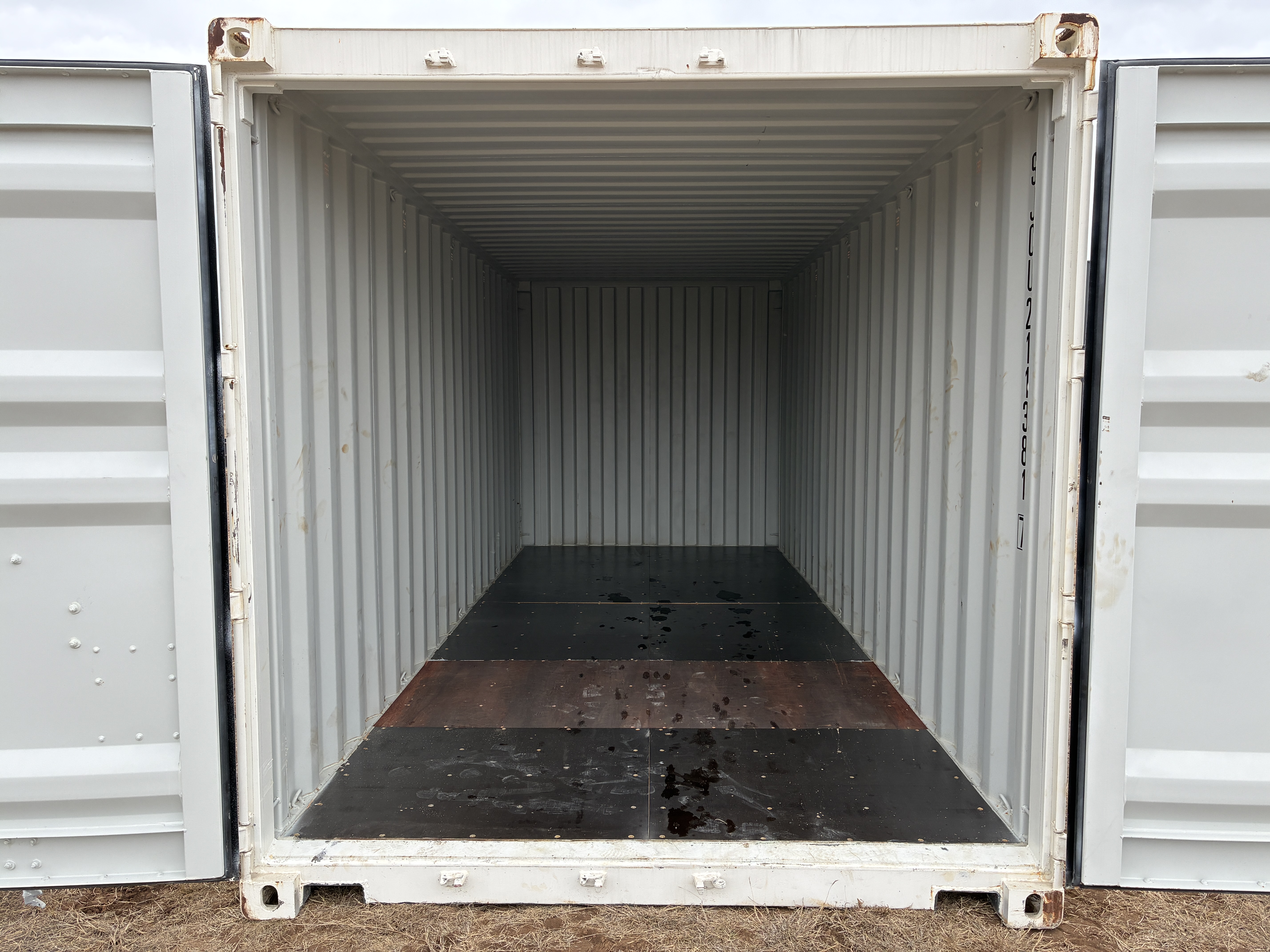2025 - 20' Container NEW, STANDARD 8'6" TALL, WHITE, 2 DOOR, Lock box & STD Handle -  211381