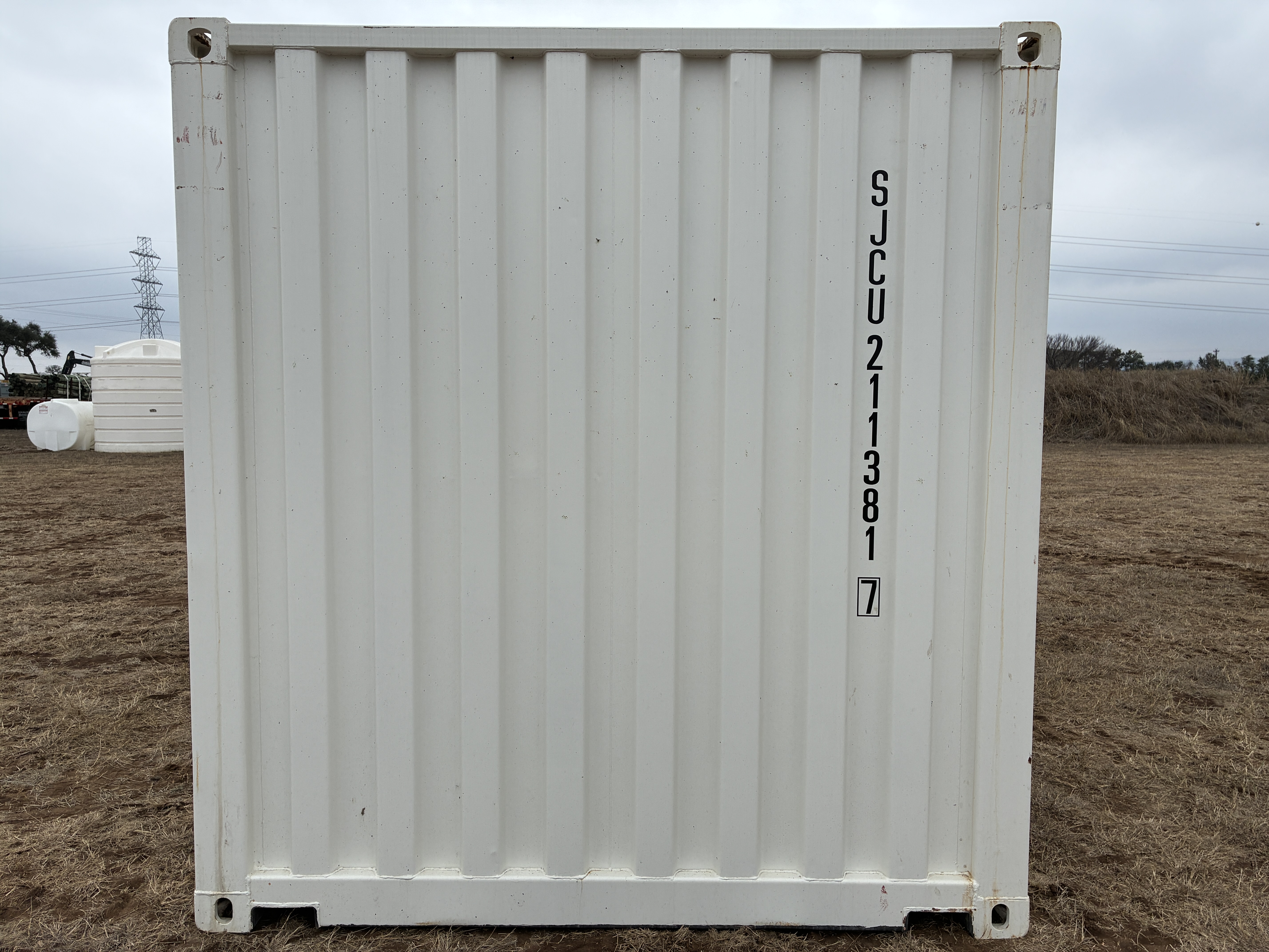 2025 - 20' Container NEW, STANDARD 8'6" TALL, WHITE, 2 DOOR, Lock box & STD Handle -  211381