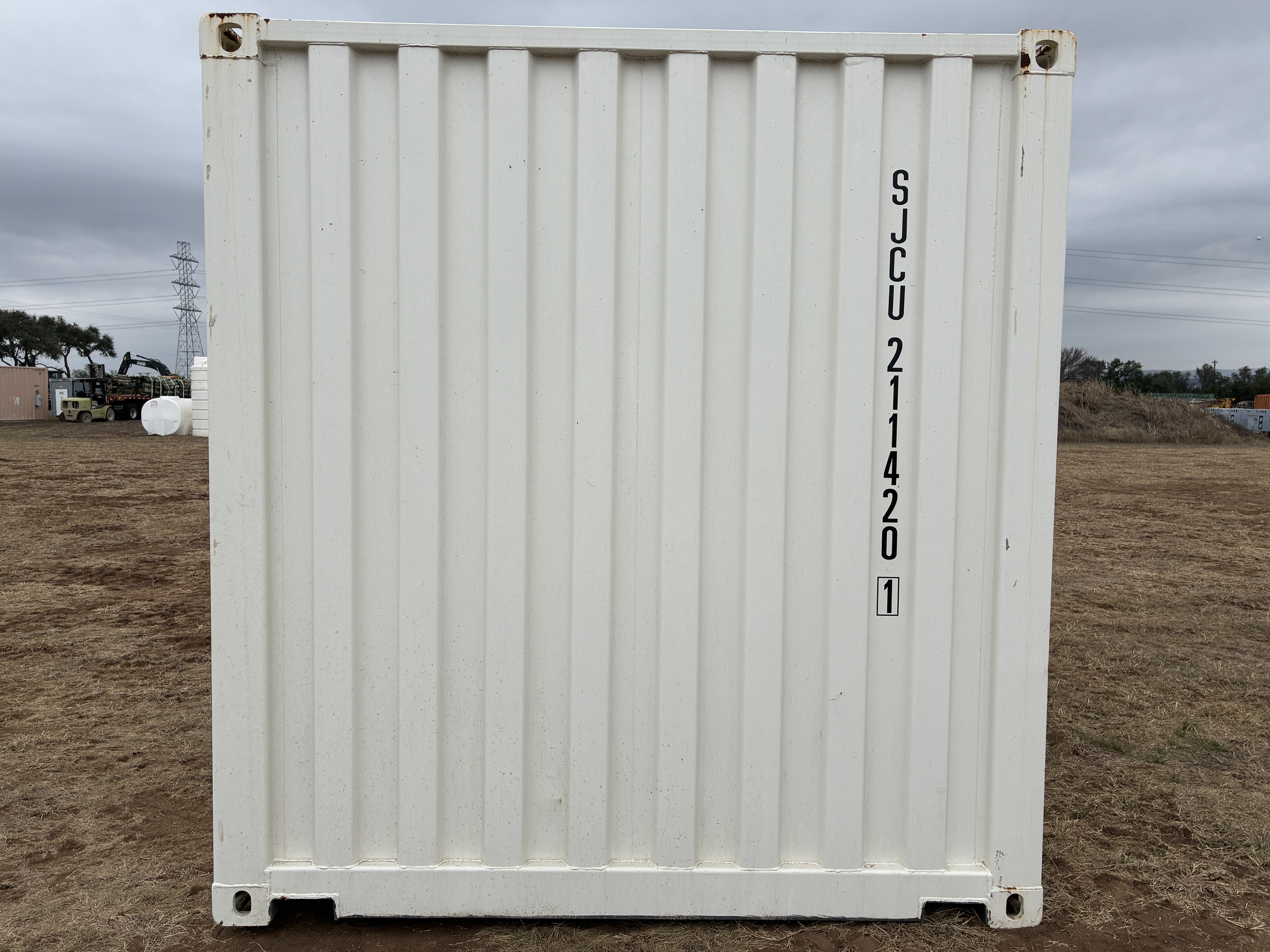 2025 - 20' Container NEW, STANDARD 8'6" TALL, WHITE, 2 DOOR, Lock box & STD Handle - 211420