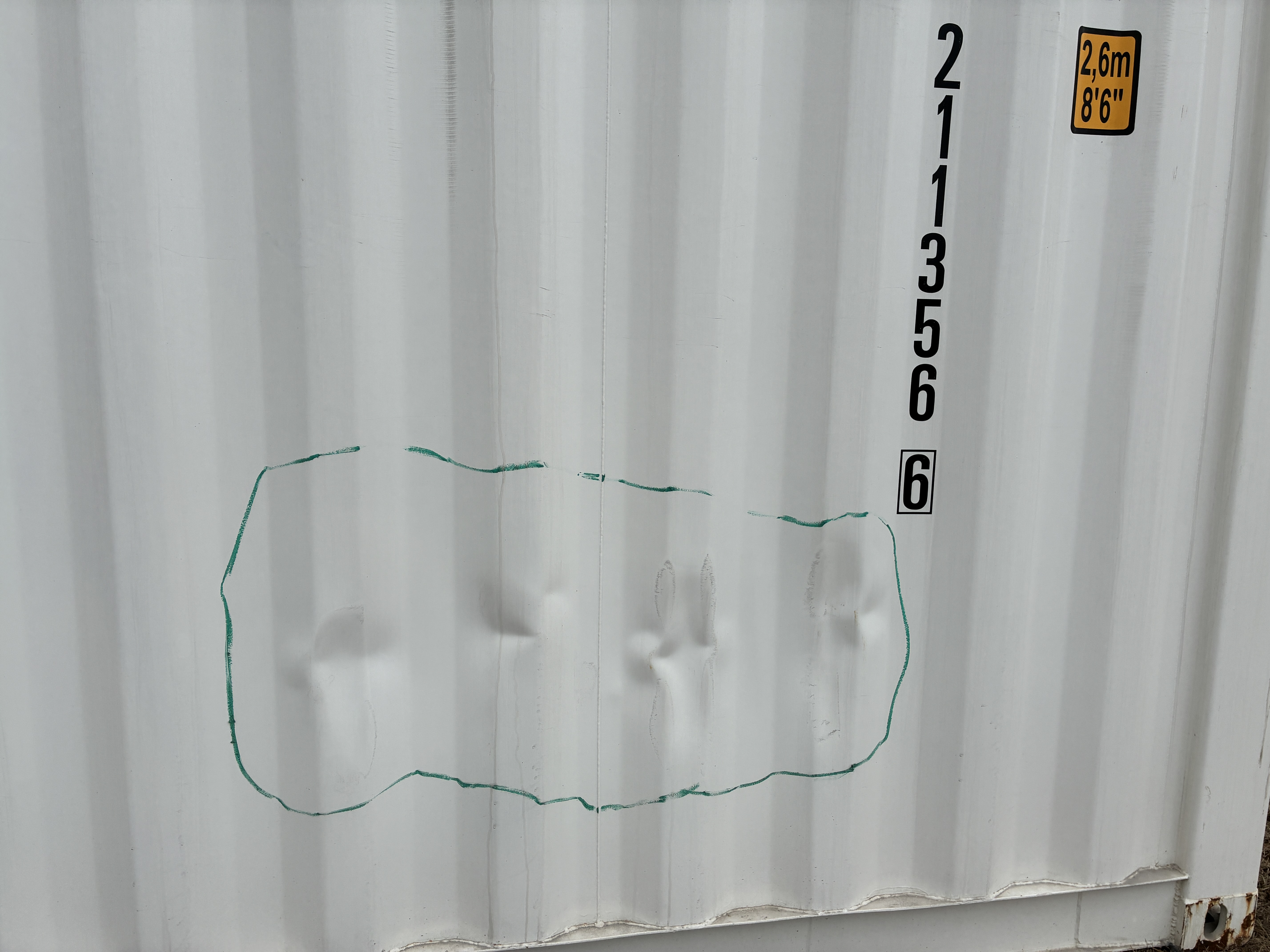 2025 - 20' Container NEW, STANDARD 8'6" TALL, WHITE, 2 DOOR, Lock box & STD Handle - 211356