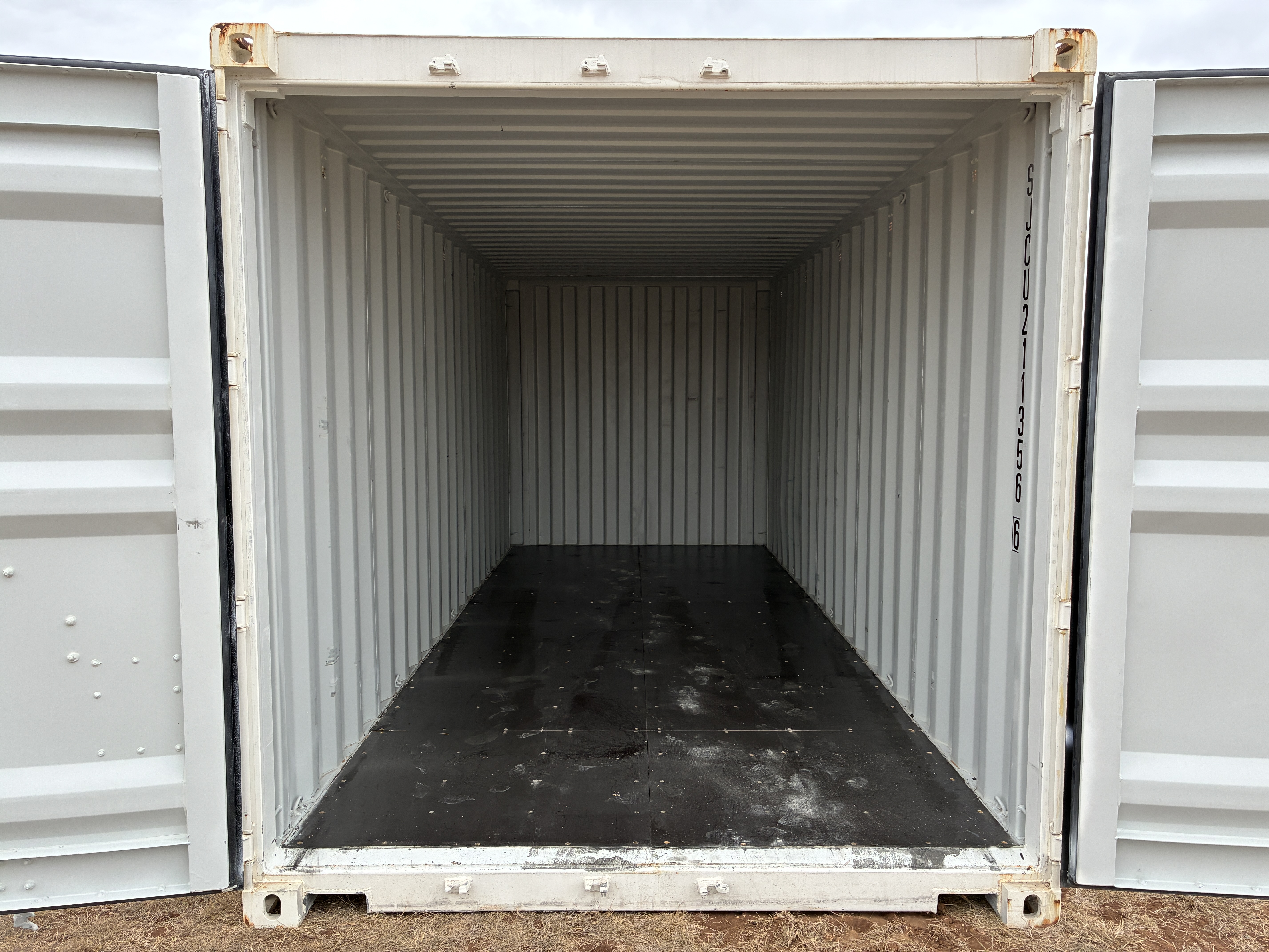 2025 - 20' Container NEW, STANDARD 8'6" TALL, WHITE, 2 DOOR, Lock box & STD Handle - 211356