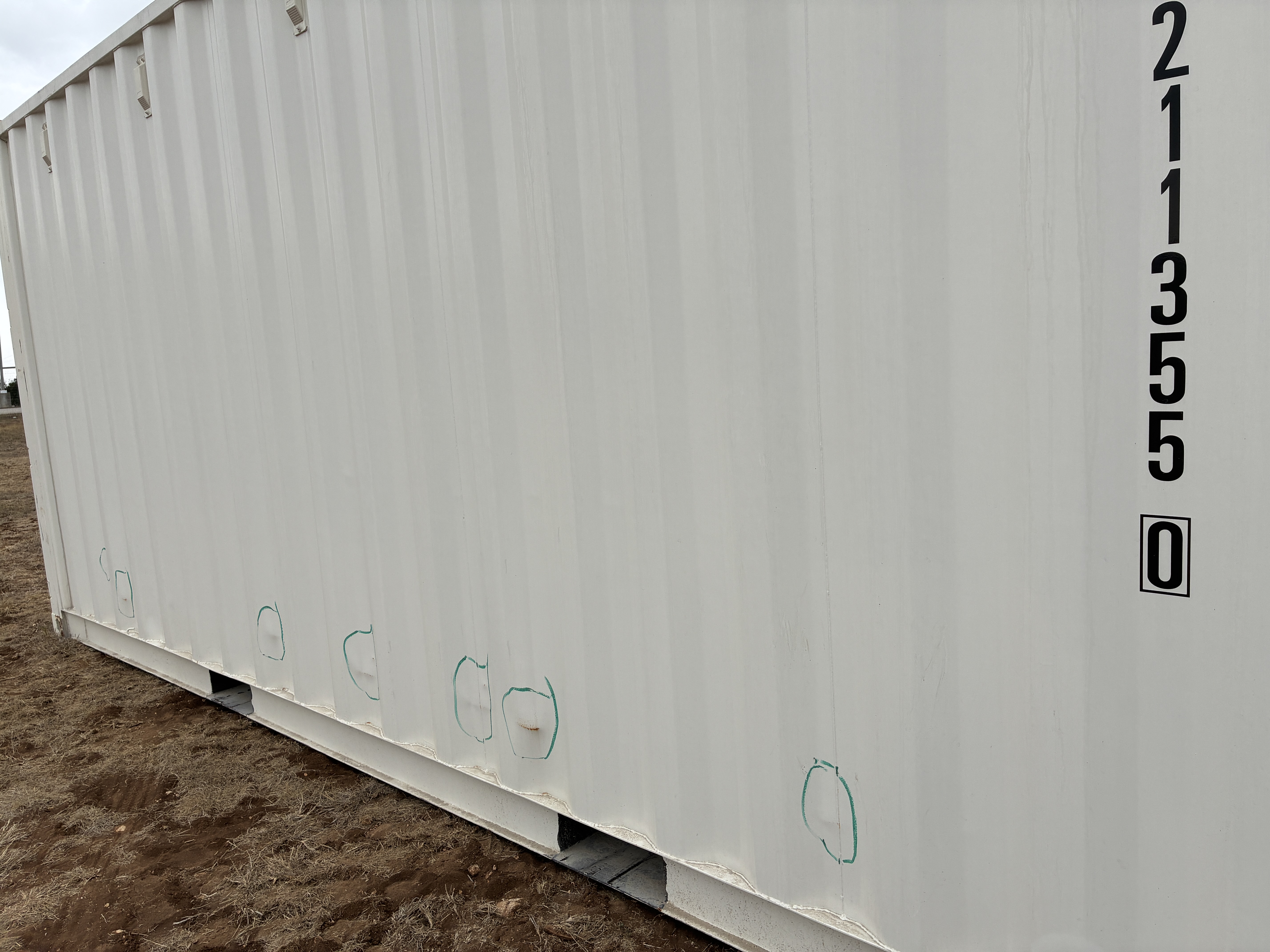 2025 - 20' Container NEW, STANDARD 8'6" TALL, WHITE, 2 DOOR, Lock box & STD Handle -  211355