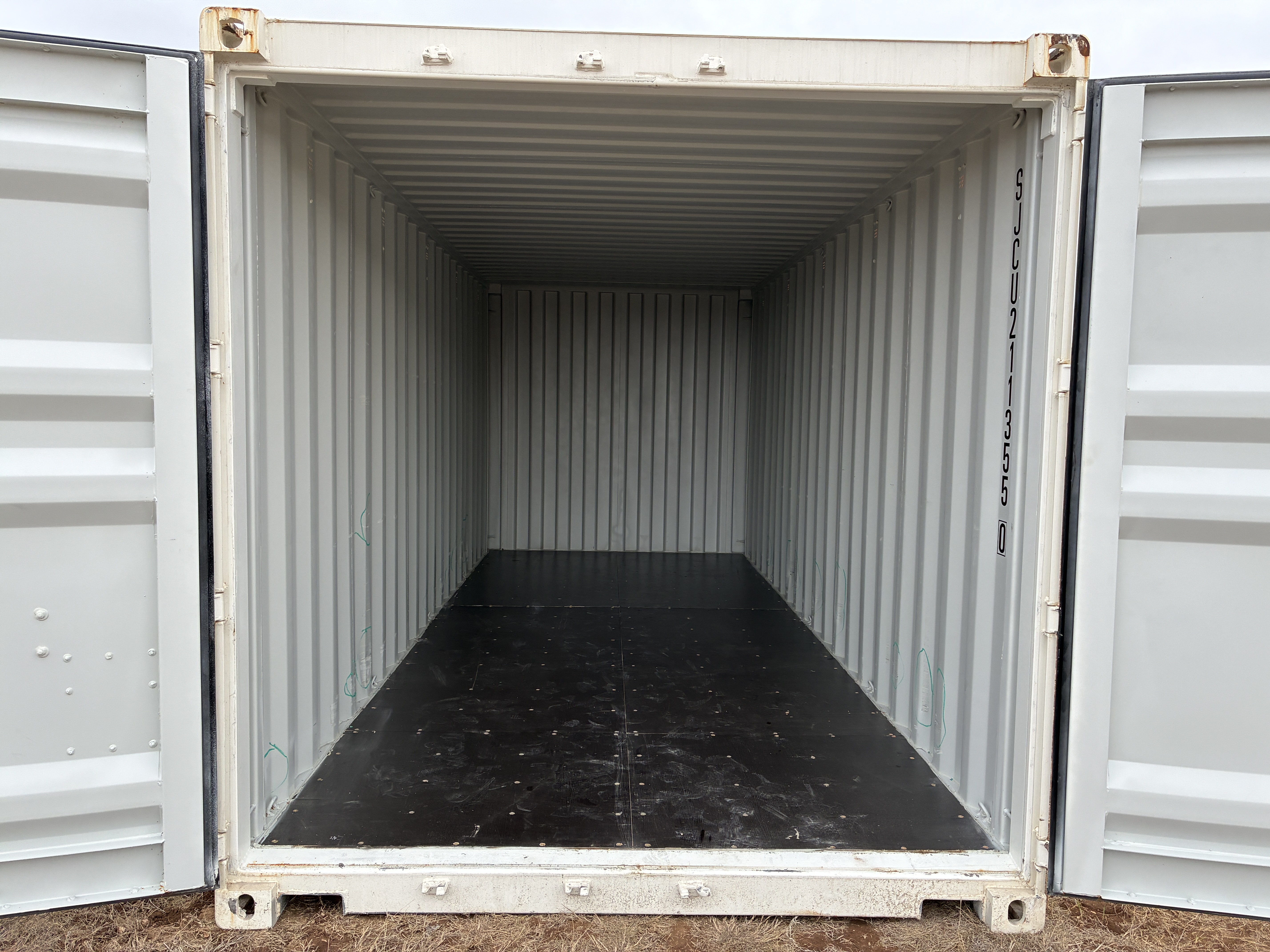 2025 - 20' Container NEW, STANDARD 8'6" TALL, WHITE, 2 DOOR, Lock box & STD Handle -  211355