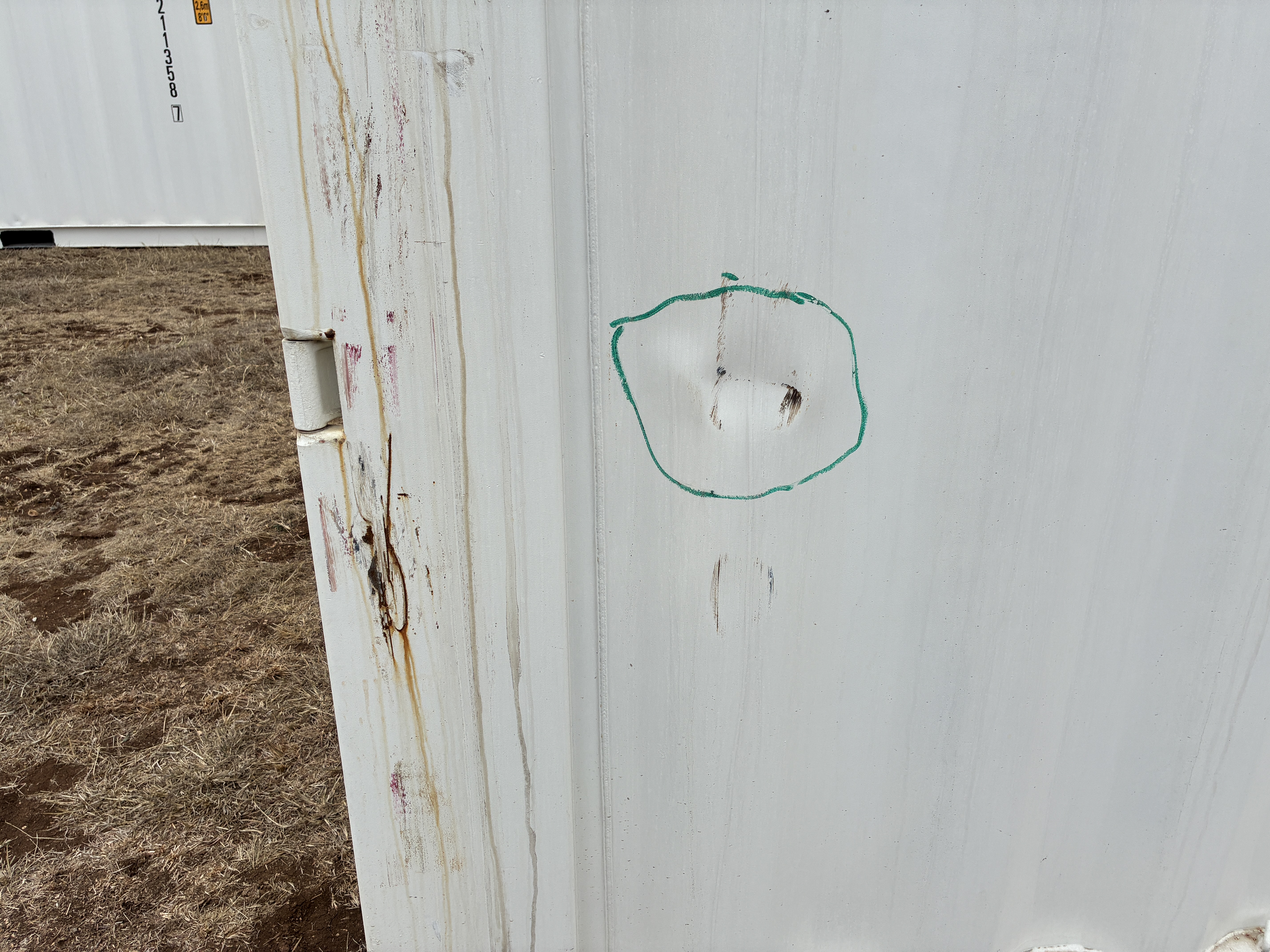 2025 - 20' Container NEW, STANDARD 8'6" TALL, WHITE, 2 DOOR, Lock box & STD Handle - 211374