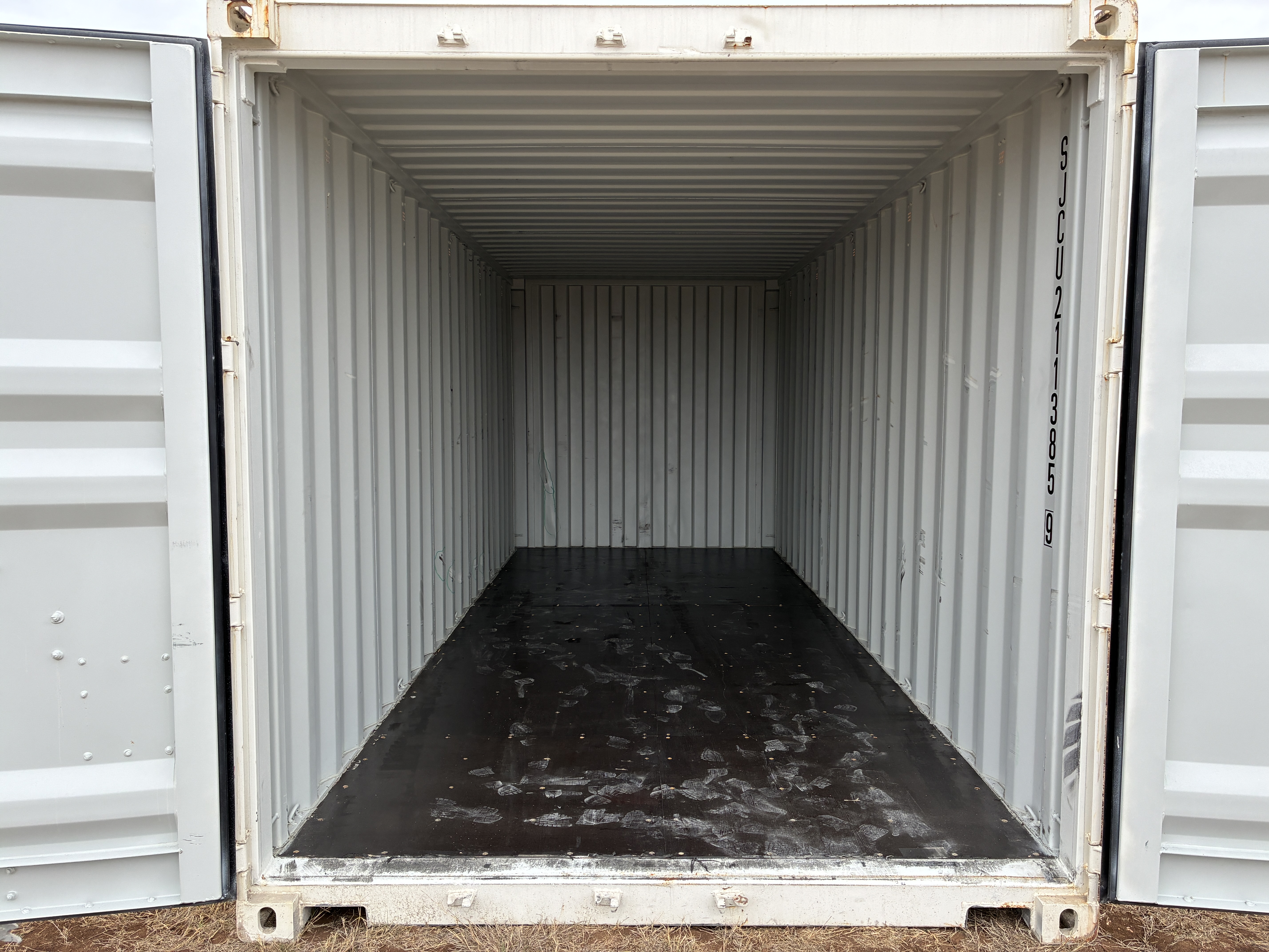 2025 - 20' Container NEW, STANDARD 8'6" TALL, WHITE, 2 DOOR, Lock box & STD Handle - 211385