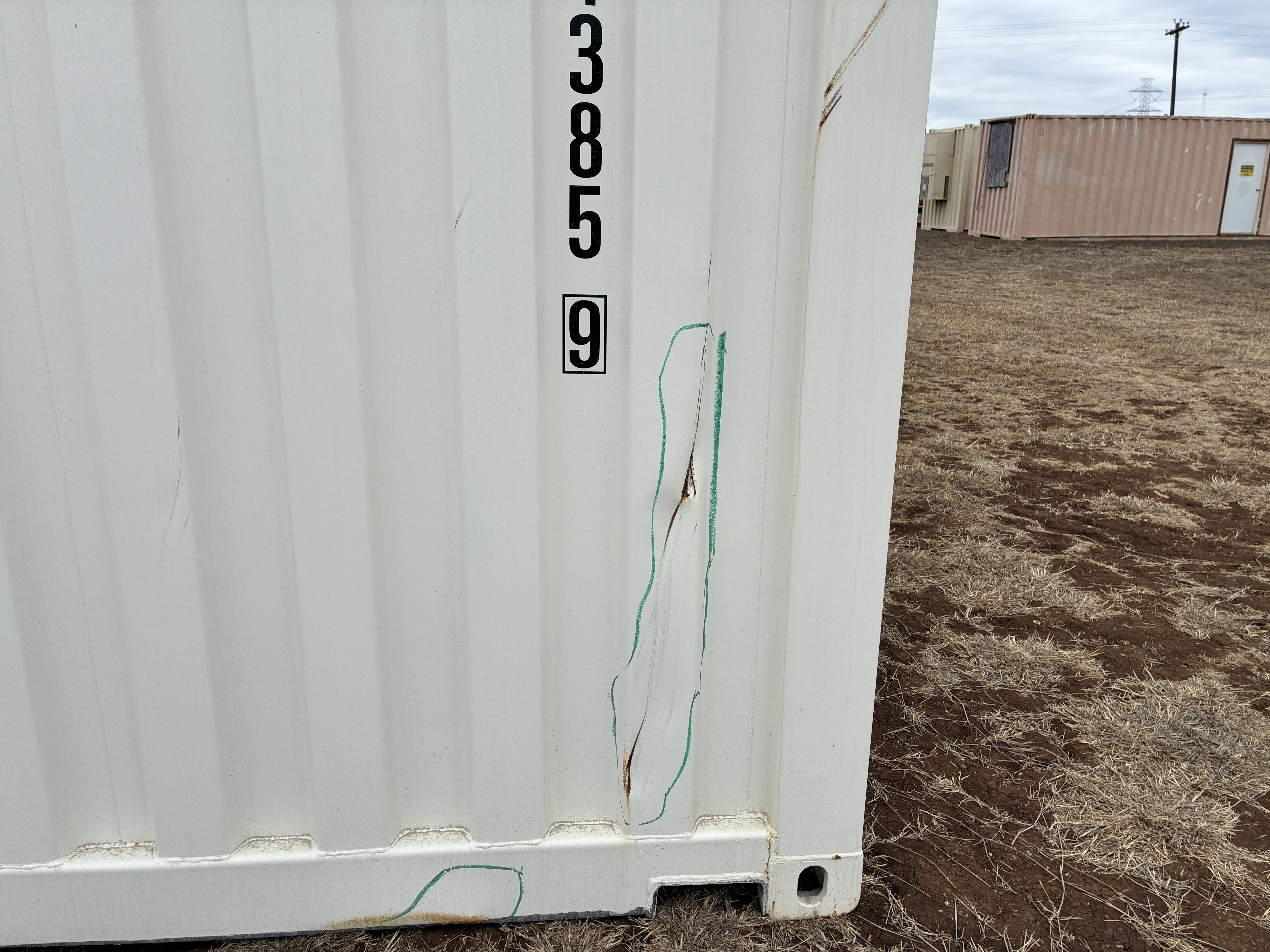 2025 - 20' Container NEW, STANDARD 8'6" TALL, WHITE, 2 DOOR, Lock box & STD Handle - 211385