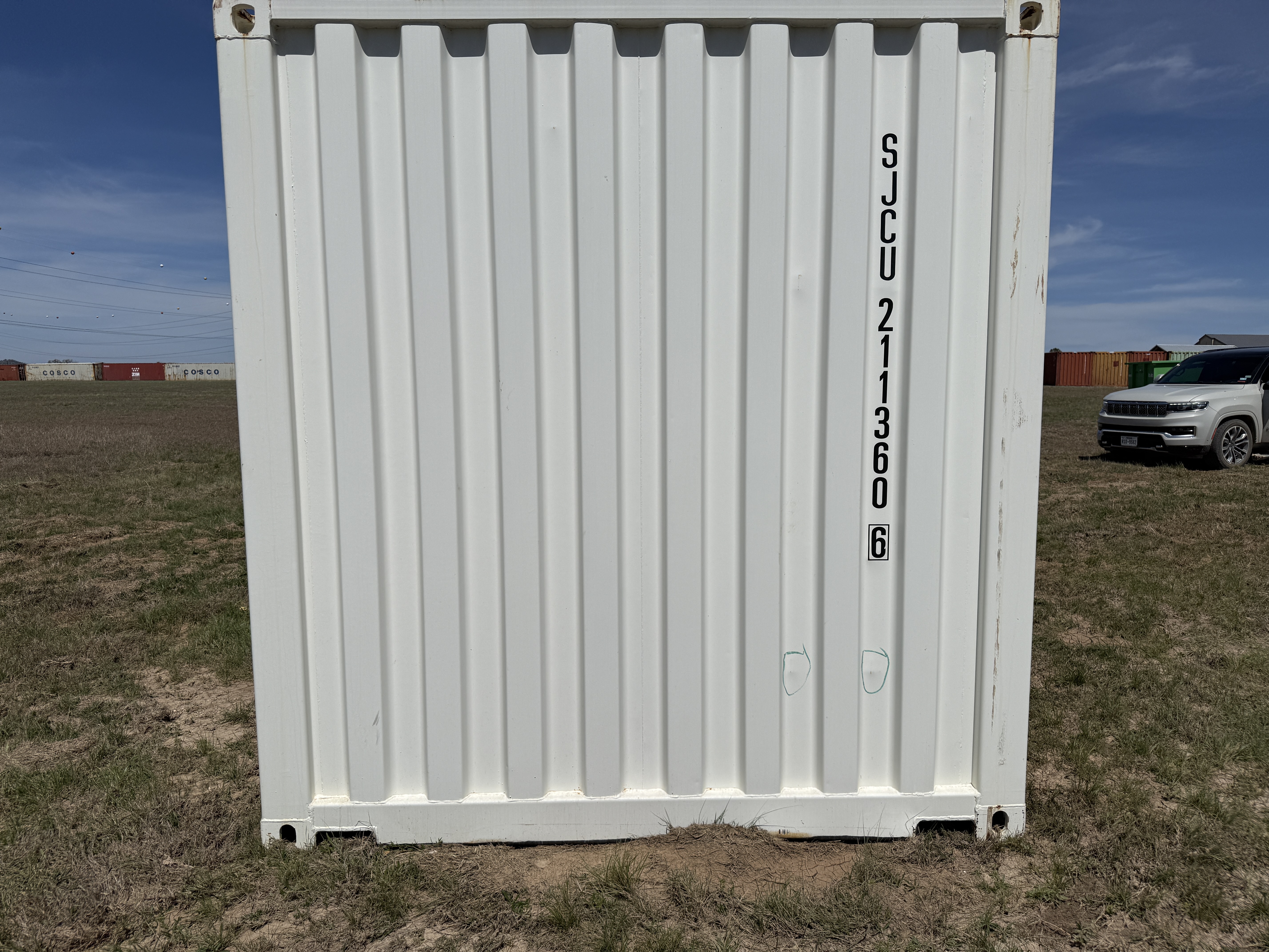 2025 - 20' Climate Controlled Container NEW, STANDARD 8'6" TALL, WHITE, 2 DOOR, Lock box & STD Handle - 211360
