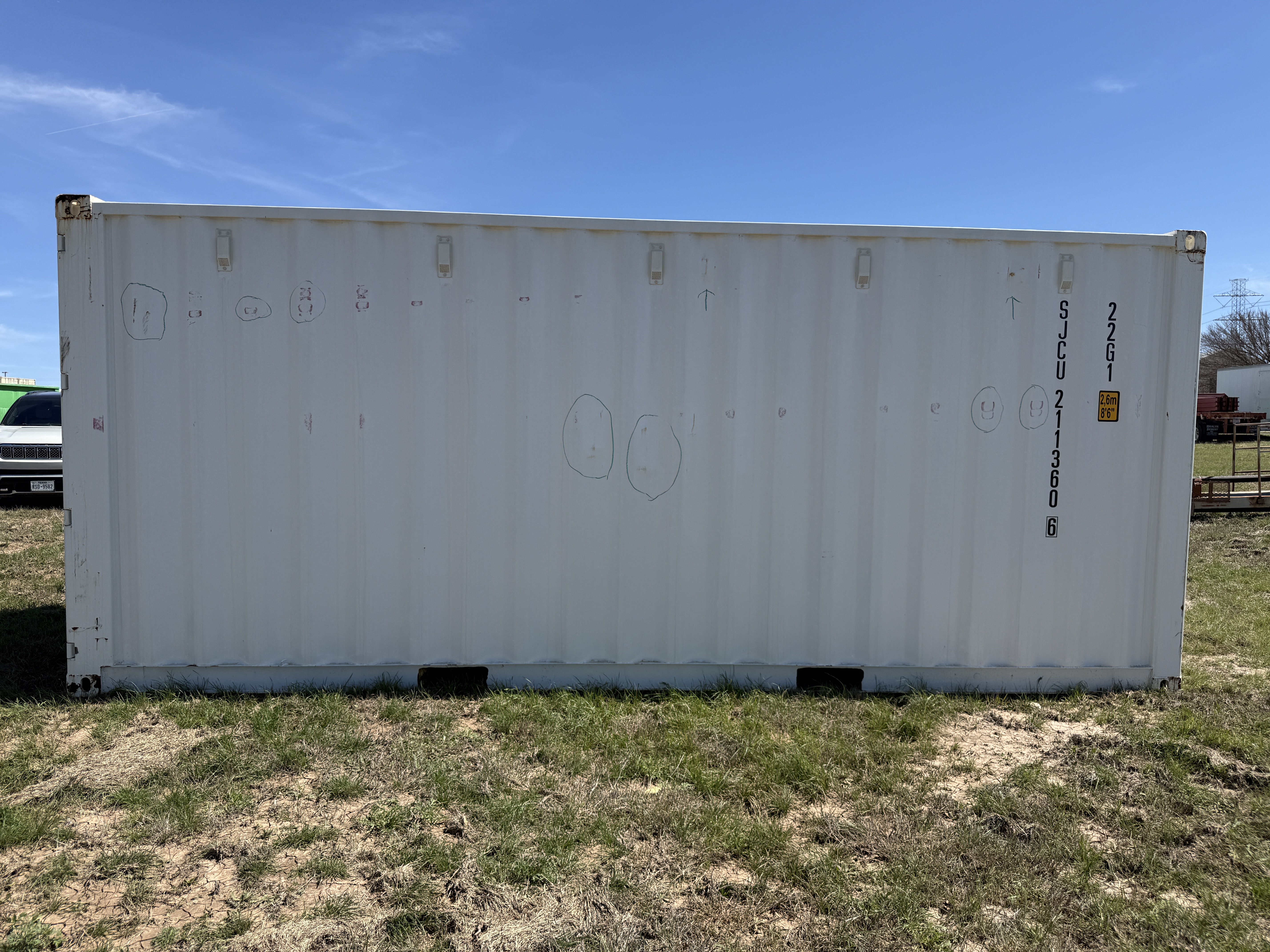 2025 - 20' Climate Controlled Container NEW, STANDARD 8'6" TALL, WHITE, 2 DOOR, Lock box & STD Handle - 211360