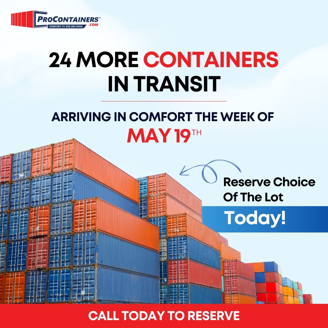 20' Container USED WIND & WEATHER TIGHT GRADE B, STANDARD 8'6" TALL 2 DOOR pockets std handles