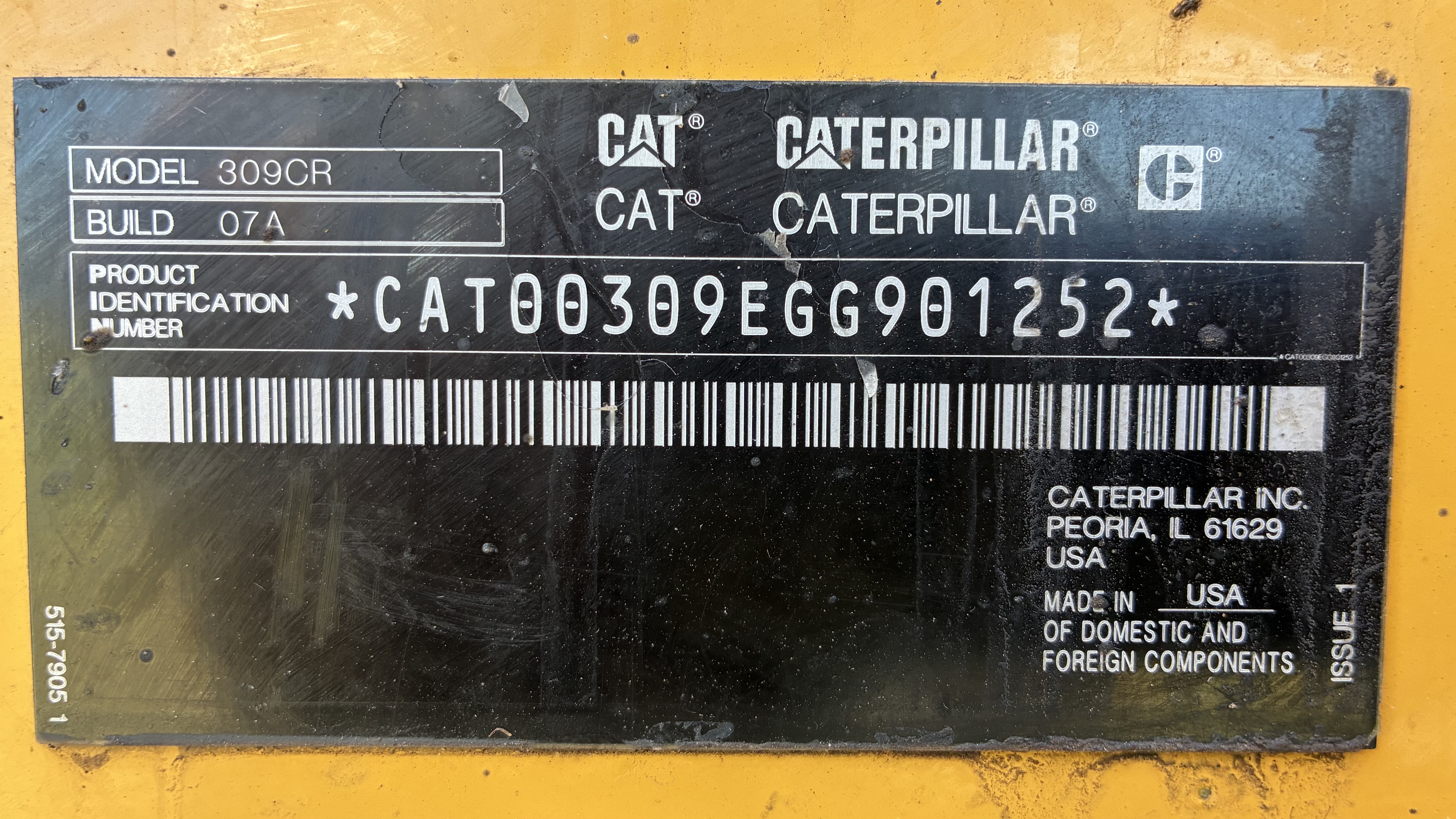 2022 CAT 309 CR Mini-Excavator